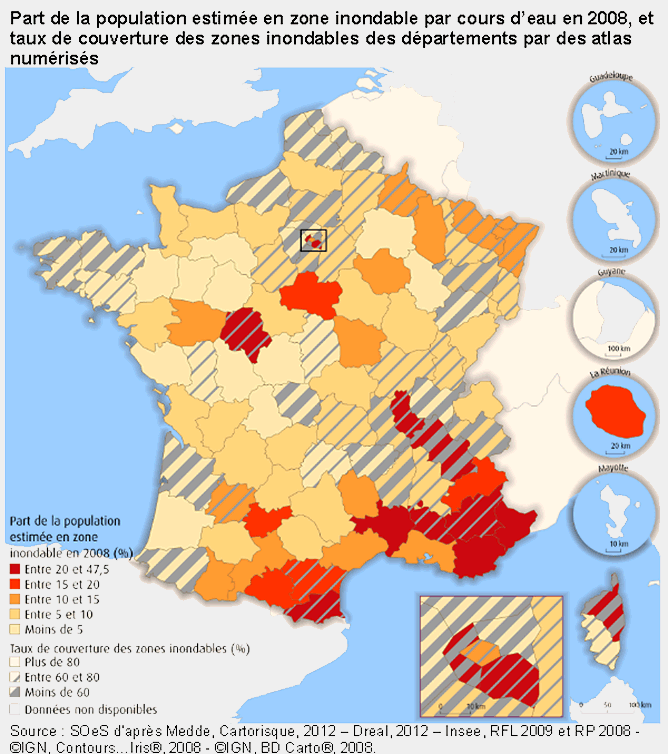 Carte des zones inondables