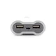 Gros plan sur la façade du chargeur d'urgence et ses 2 ports USB