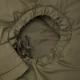 Détail de l'ouverture de capuche, avec son élastique et son cordon de serrage