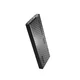 Rendu officiel de la batterie debout, tranche et texture carbone visibles, ports en haut