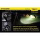 Un filetage permet de fixer la lampe à un trépied photo